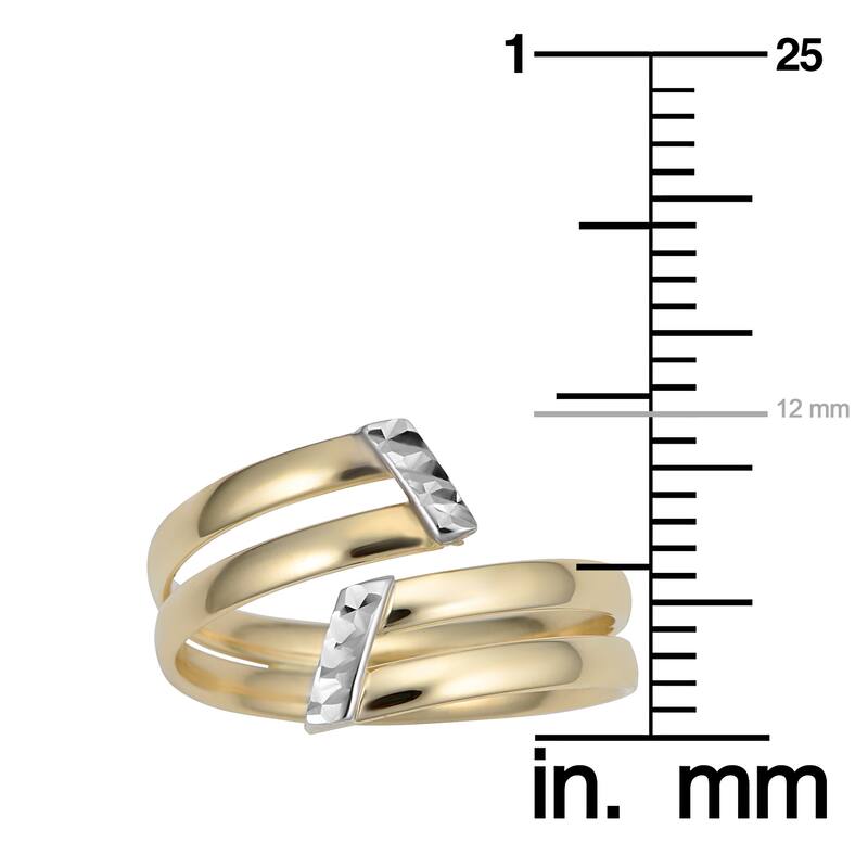 Fremada Italian 14k Two-Tone Gold 12 millimeter Double Bypass Ring