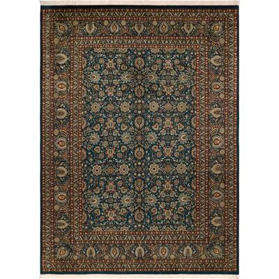 Pak-Persian Bella Teal/Red Wool Rug - 9' 0" x 12' 4"