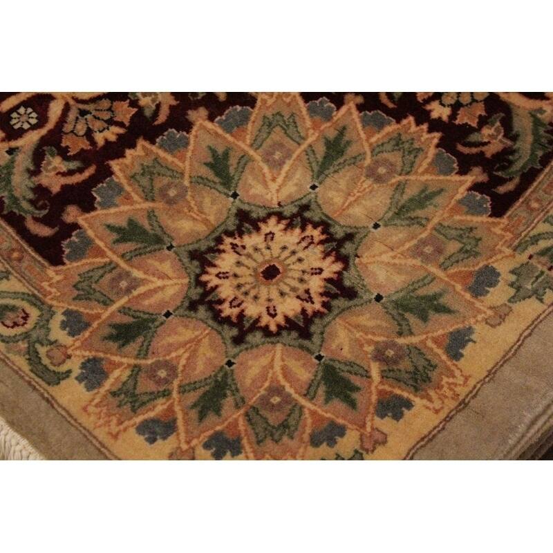 Lahore PakPersian Kylie Lt. Gray/Red Wool Rug 8'10" x 12' 7" Bed