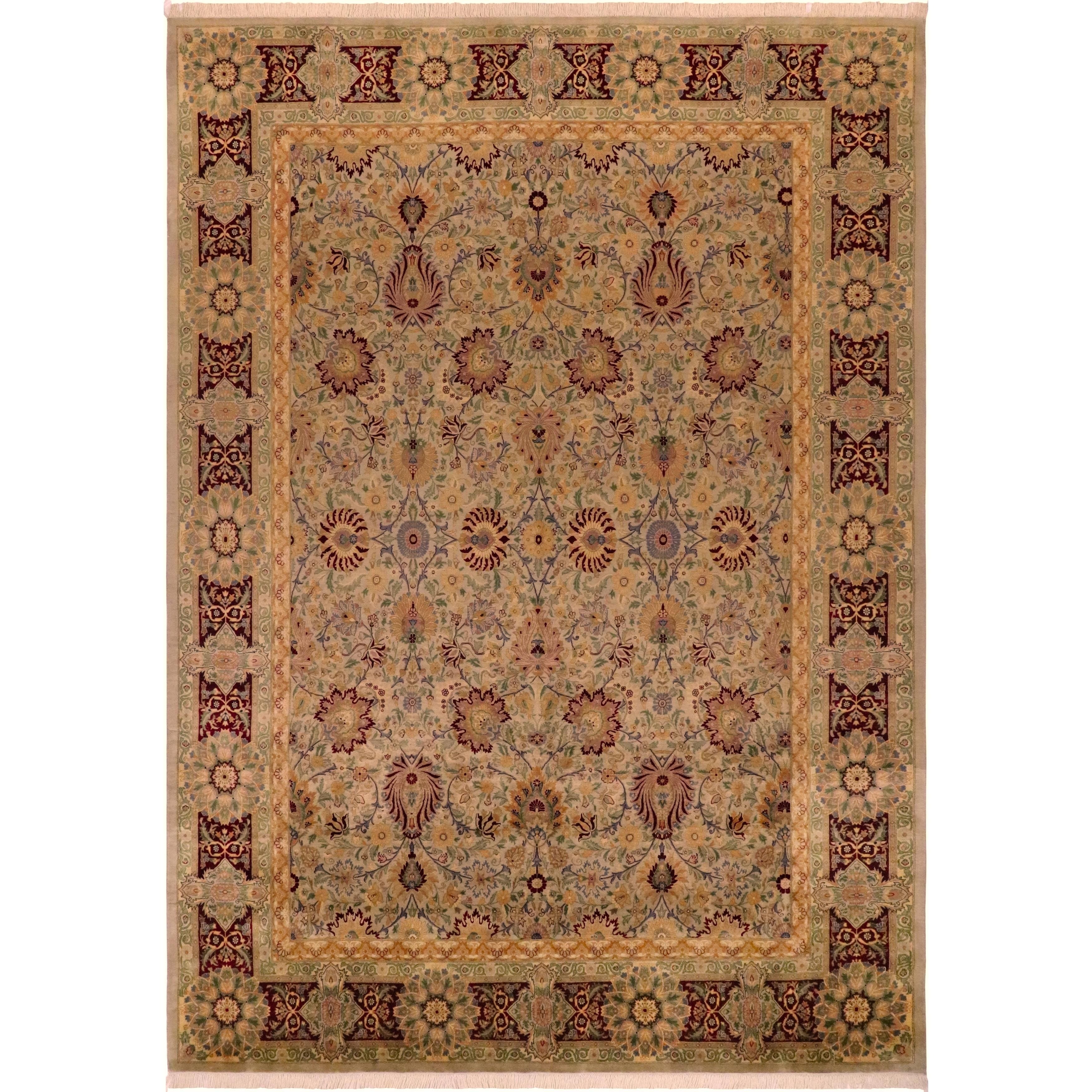 Lahore Pak-Persian Kylie Lt. Gray/Red Wool Rug - 8'10