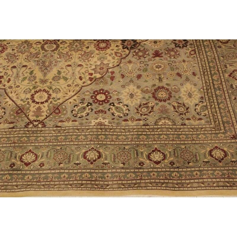 Tabriz Pak-persian Carmel Lt. Gold Lt. Green Wool Rug - 9' 3