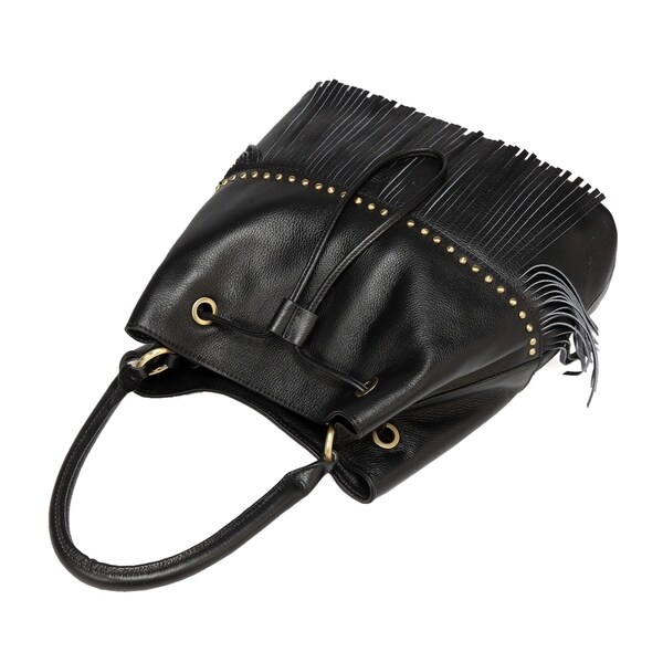 fringe bucket purse