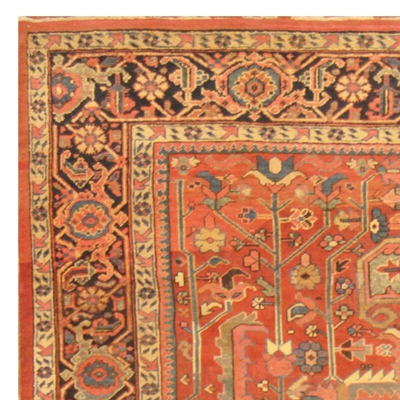 Handmade One-of-a-Kind Antique 1880s Heriz Wool Rug (Iran) - 8'9 x 11'8