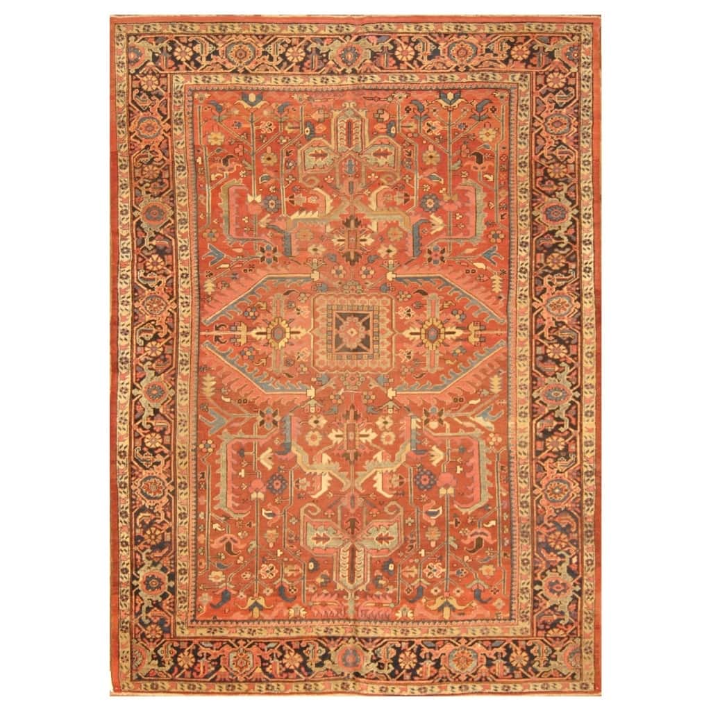 Handmade One-of-a-Kind Antique 1880s Heriz Wool Rug (Iran) - 8'9 x 11'8