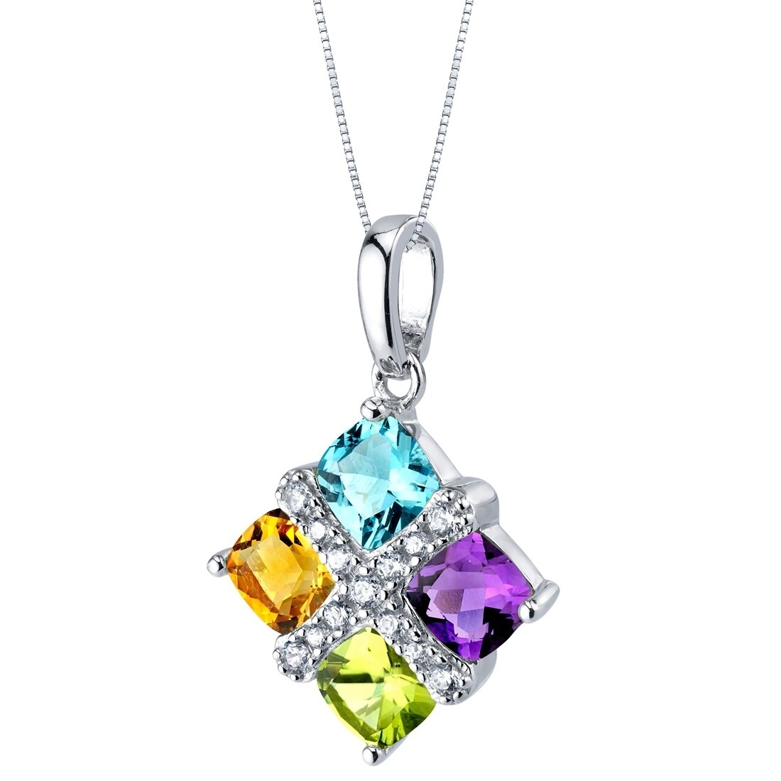 Citrine Amethyst Peridot Blue Topaz Faceted Rutilated Gemstone Natural Solid 925 Sterling Silver Earring Jewelry Drop Dangle Earring GTER-02