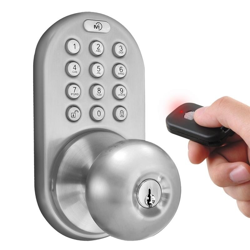 Smart door Lock Keyless Electronic Door Lock, Touchscreen with Key Fobs and  Remote (Silver) 