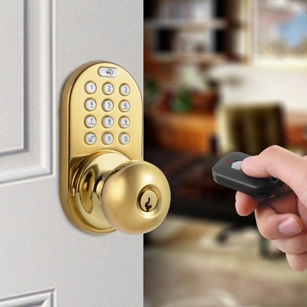 Digital Door Lock Keyless Entry via Remote Control and Keypad - On