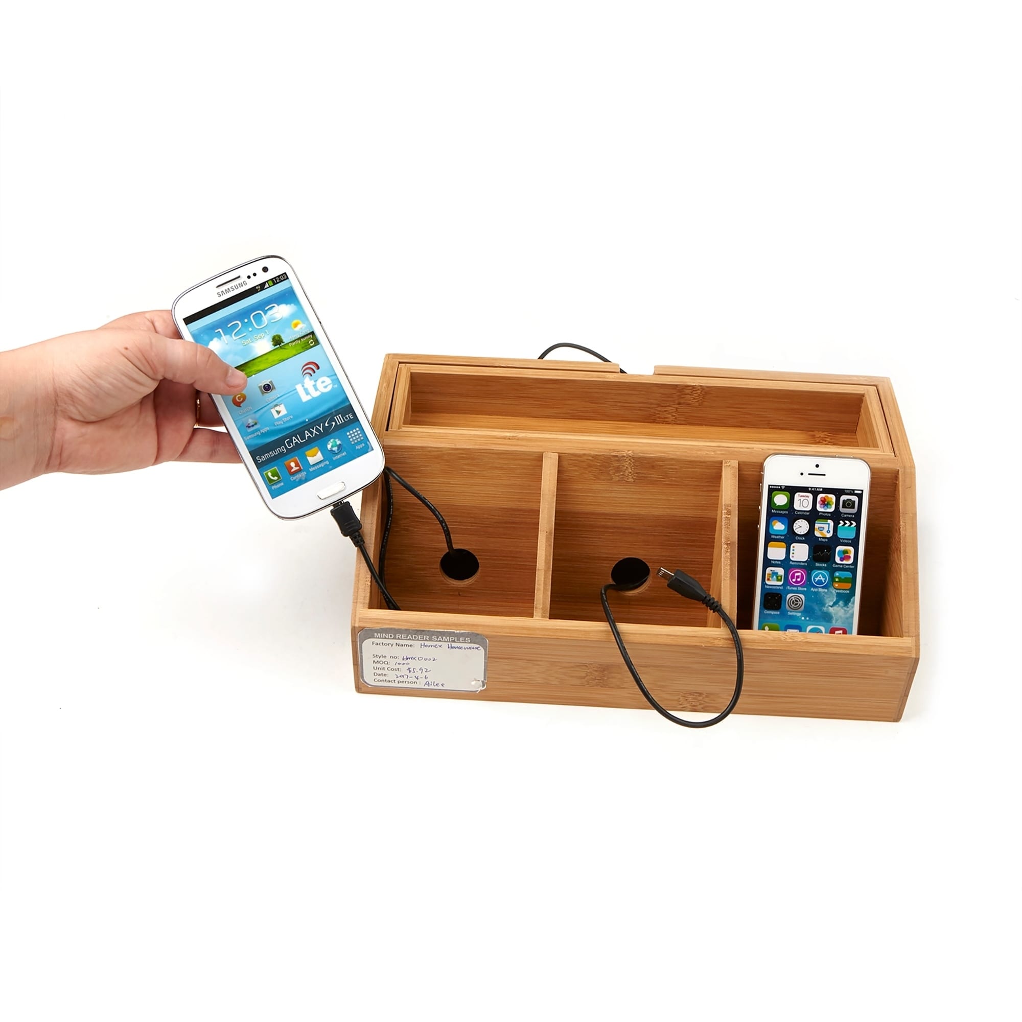 Shop Mind Reader 3 Component Bamboo Charging Station And Desk
