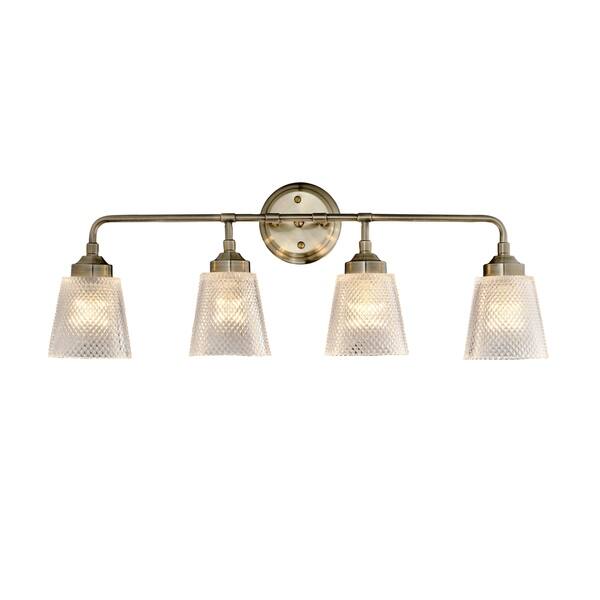 slide 1 of 5, Varaluz Westport 4-light Antique Brass Bath Fixture