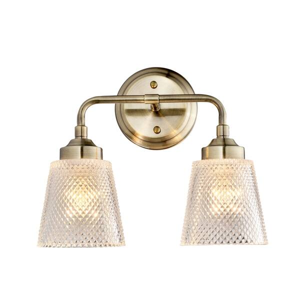 slide 2 of 4, Varaluz Westport 2-light Antique Brass Bath Fixture