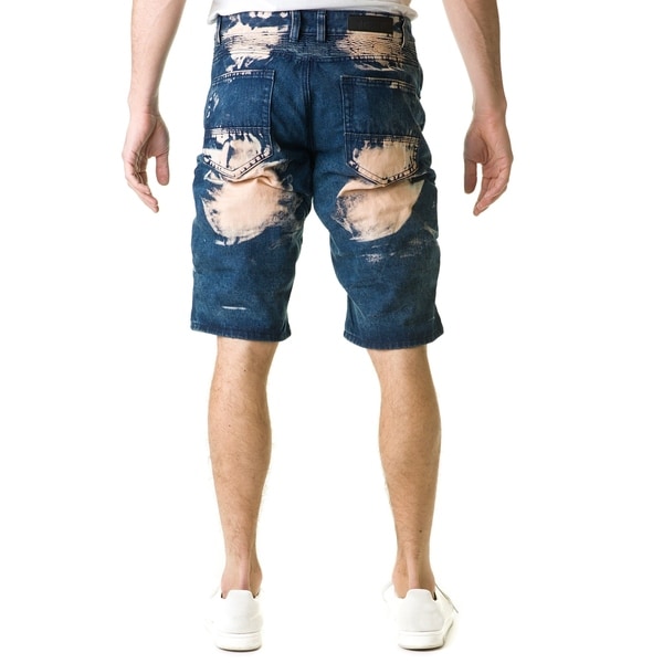 mens dark blue denim shorts