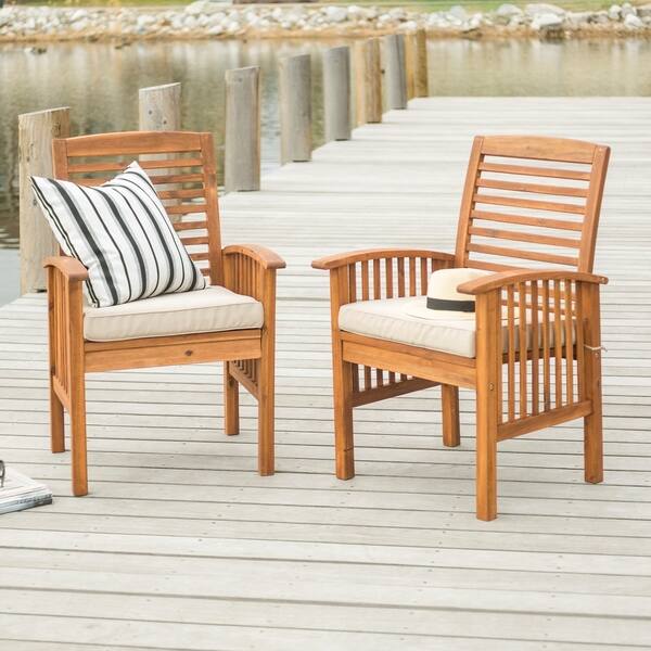 Shop Havenside Home Surfside Acacia Wood Patio Chairs Set Of 2