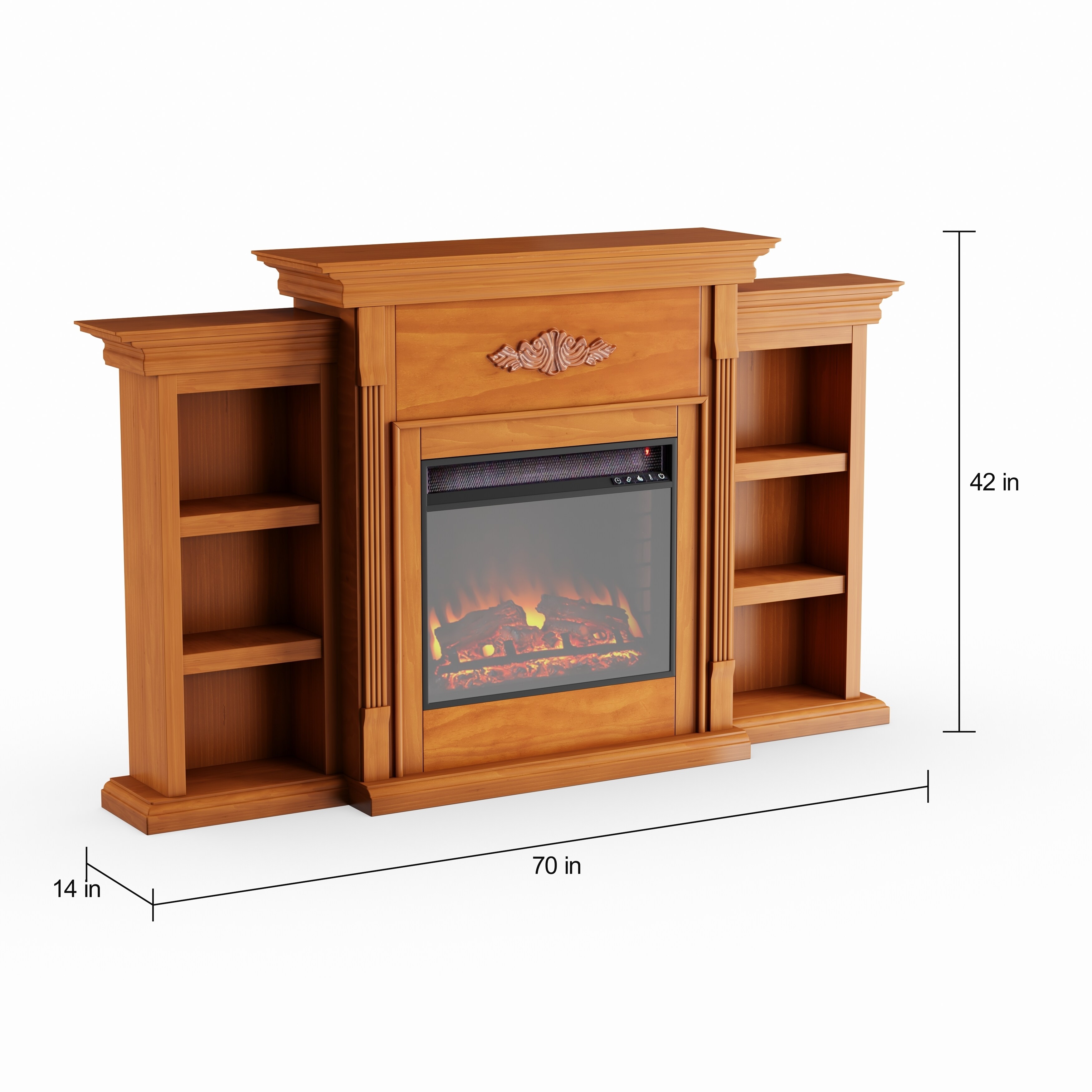 Electric Fireplace With Bookshelves On Each Side Fireplace World