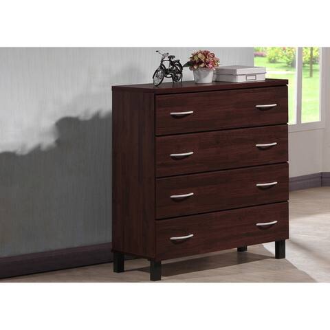 Maison Modern And Contemporary Oak Brown Finish Wood 4 Drawer