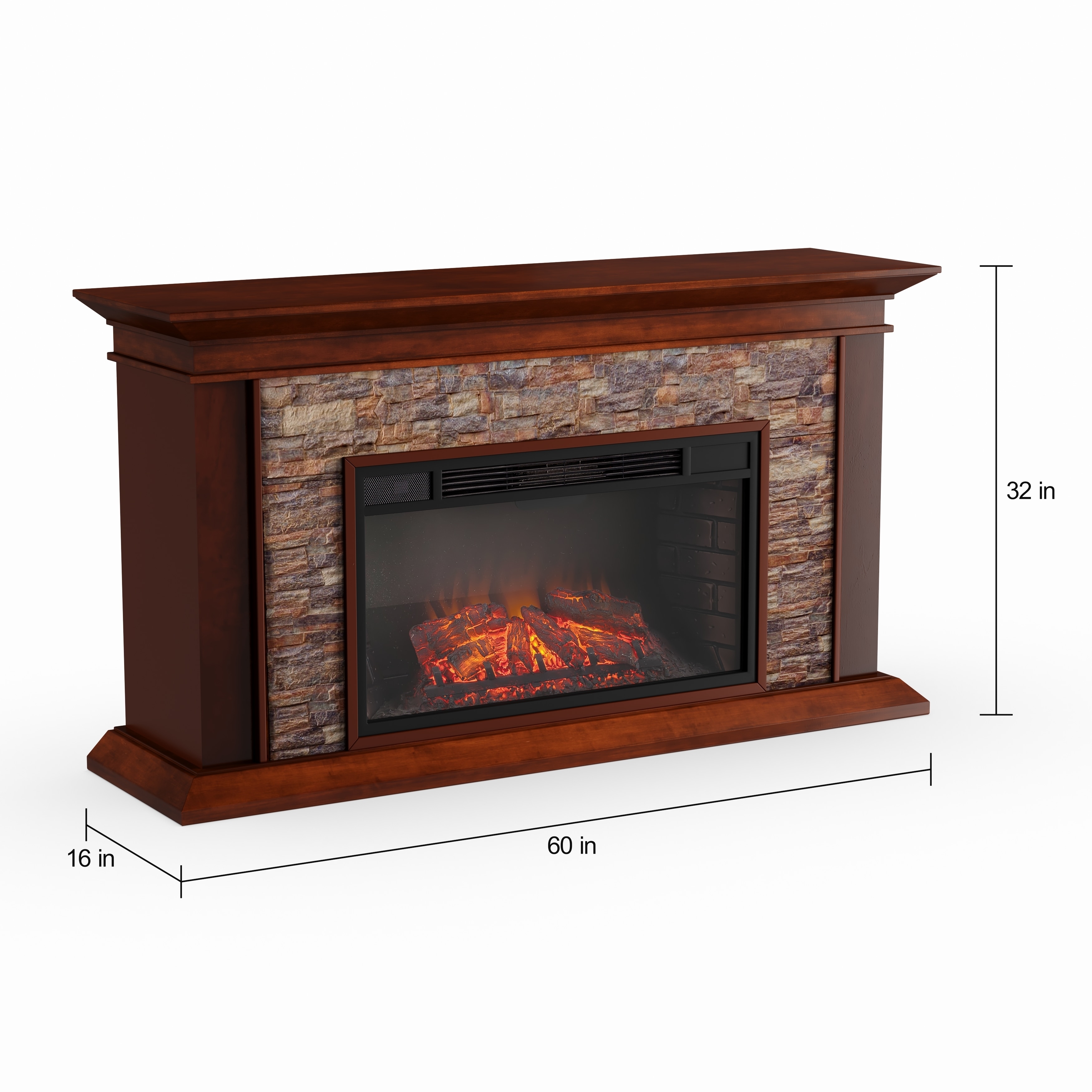 Shop Copper Grove Horse Mountain 60 Inch Simulated Stone Electric