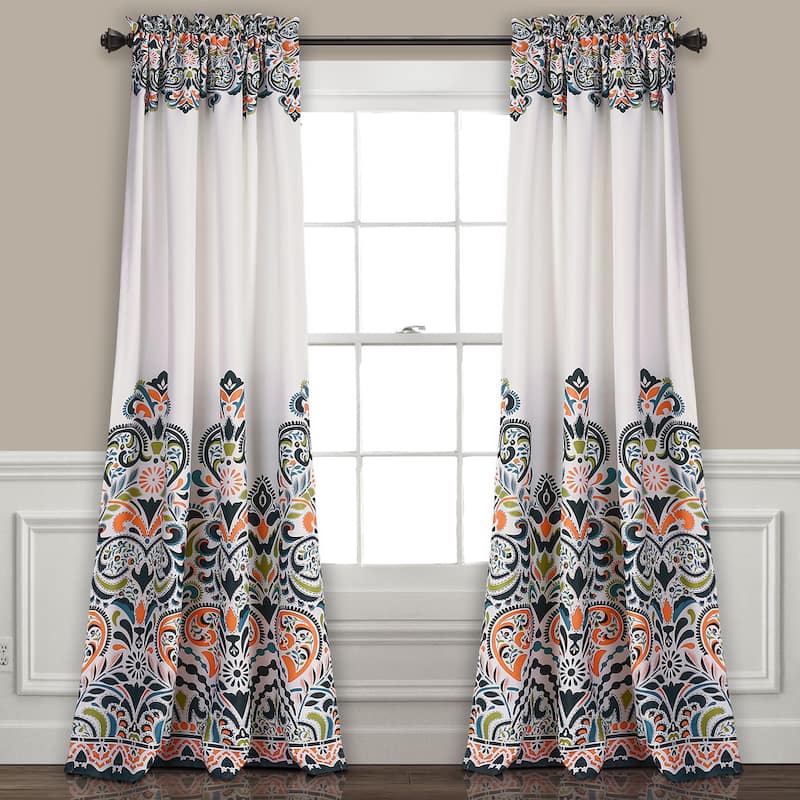 The Curated Nomad Presidio Room Darkening Window Curtain Panel Pair - 52 x 84 - navy/tangerine