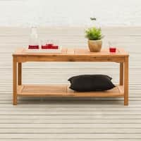 Havenside Home Surfside 50" Acacia Outdoor Coffee Table - Brown - 50 x 20 x 21h