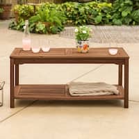 Havenside Home Surfside Acacia Outdoor Coffee Table - Dark Brown - 50 x 20 x 21h