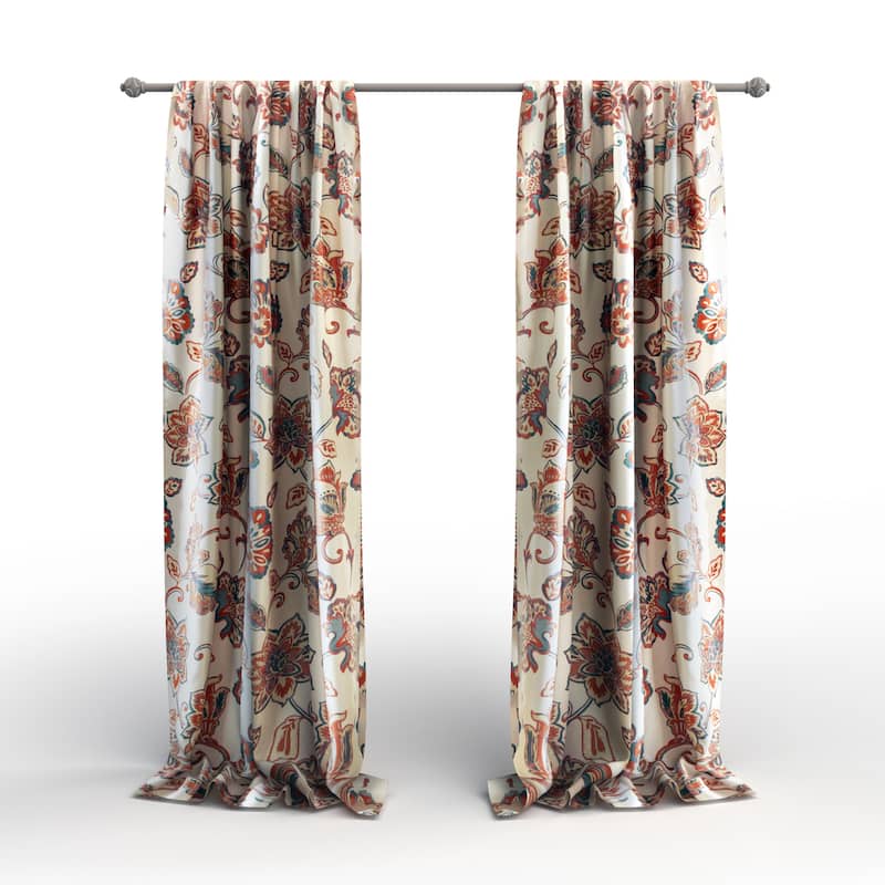 The Curated Nomad Conchita Floral Curtain Panel Pair - 52 x 84