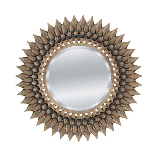 Shop Silver Orchid Brian Round Gold Starburst Metal Wall Mirror