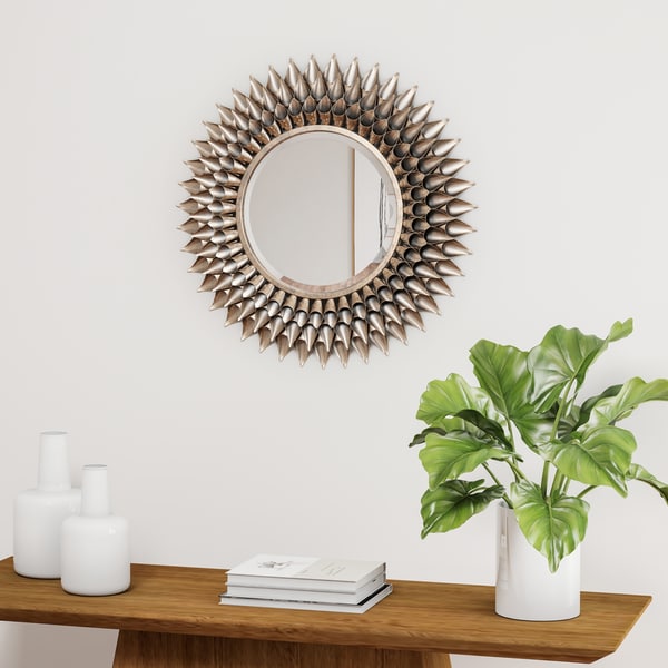 Shop Silver Orchid Brian Round Decorative Wall Mirror