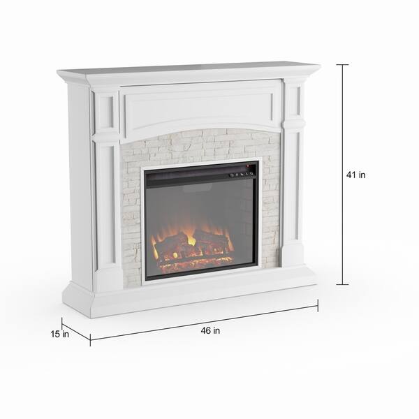 Shop Copper Grove Helliwell White Faux Stone Electric Media