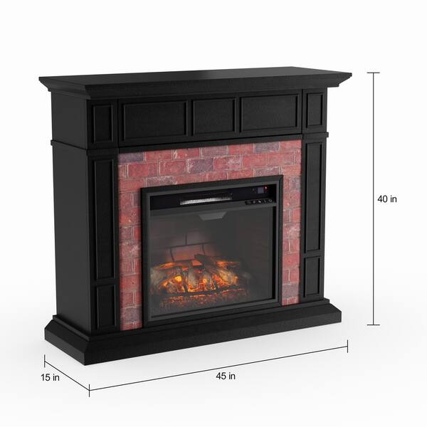 Shop Kerns Black And Red Faux Brick Infrared Electric Media