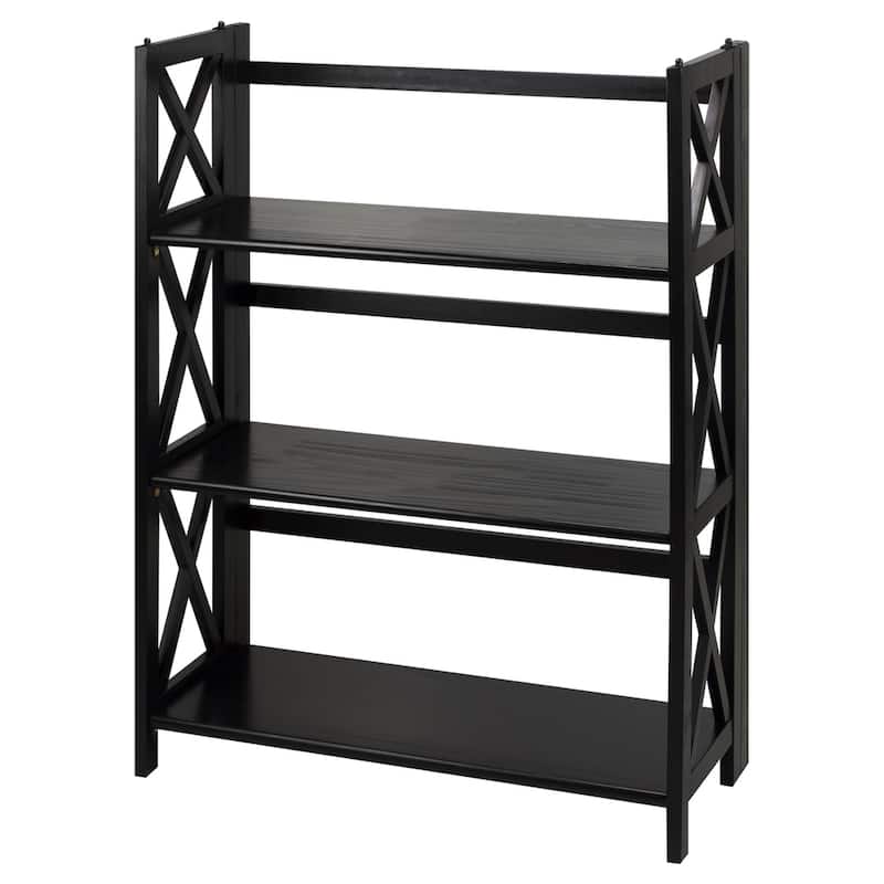 Copper Grove Jaborosa 3-shelf Folding Stackable Bookcase - Black