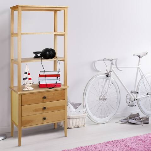 Carson Carrington Horve Mid-century Modern Maple Wood Bookcase with Drawers