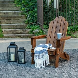 Havenside Home Surfside Acacia Adirondack Chair - Dark Brown