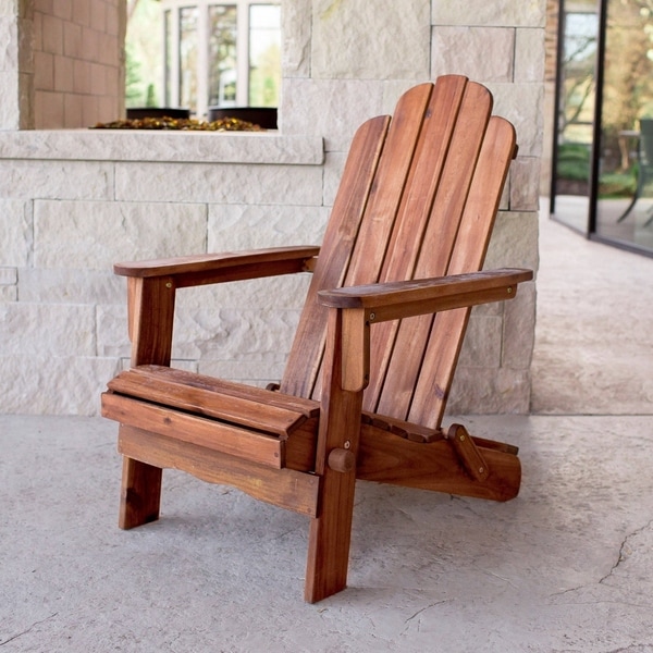 Havenside Home Surfside Acacia Adirondack Patio Chair - Brown