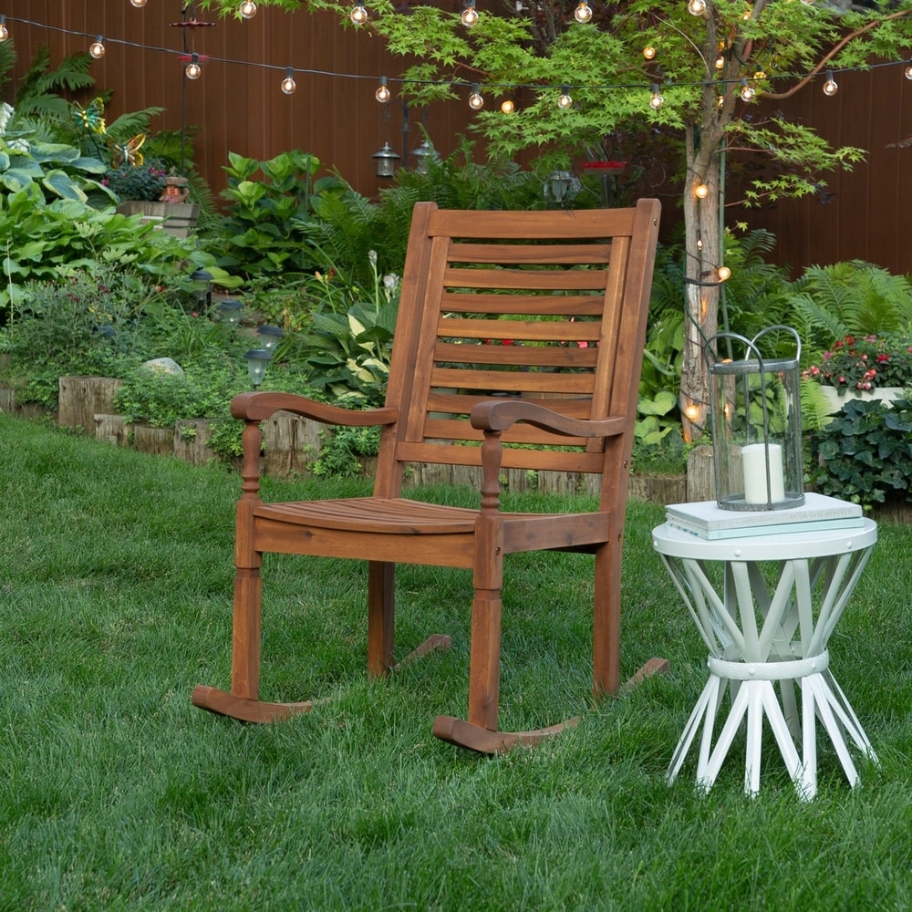Shop Surfside Acacia Brown Outdoor Rocking Chair By Havenside Home On Sale Overstock 20881997