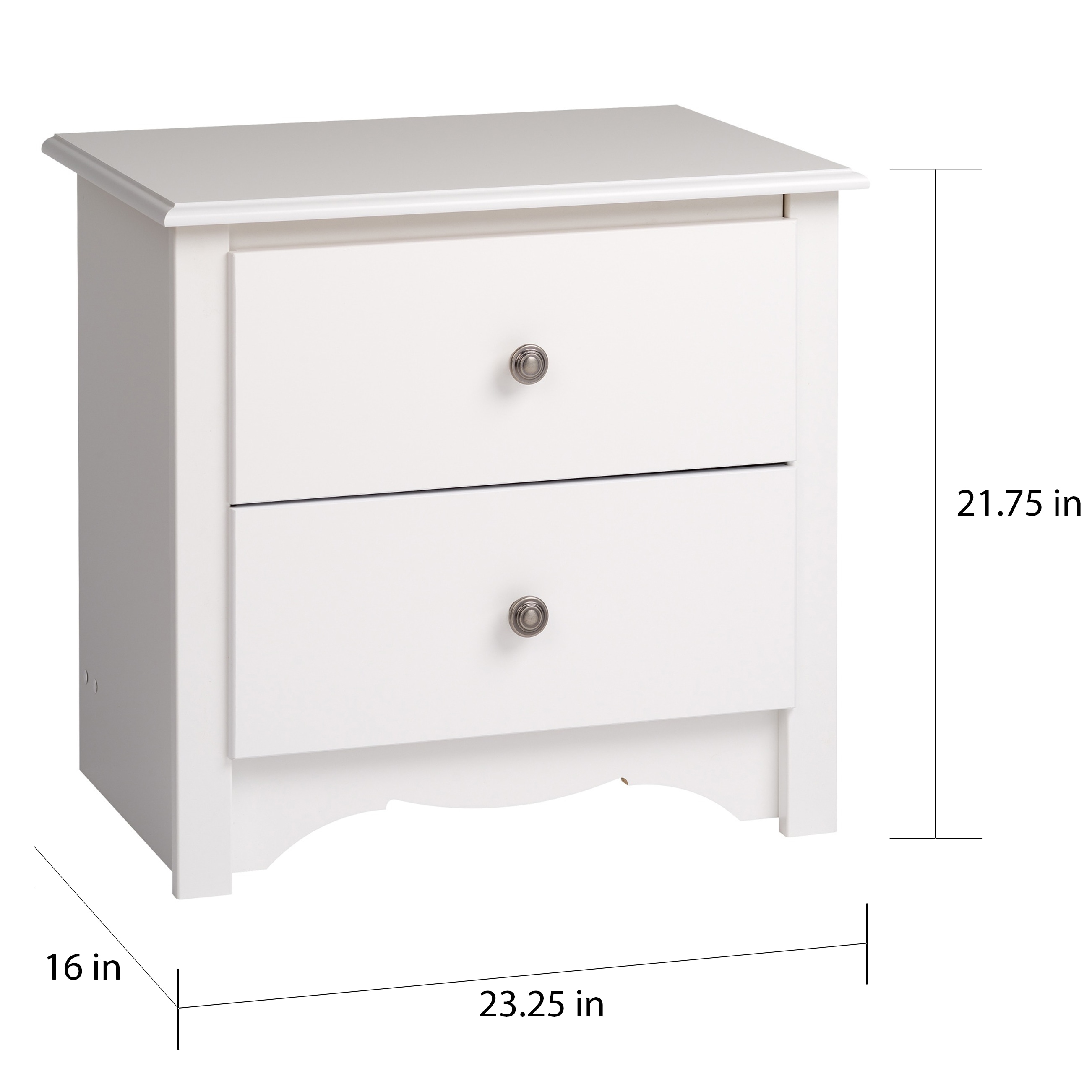 Shop Copper Grove Periyar White 2 Drawer Nightstand Overstock