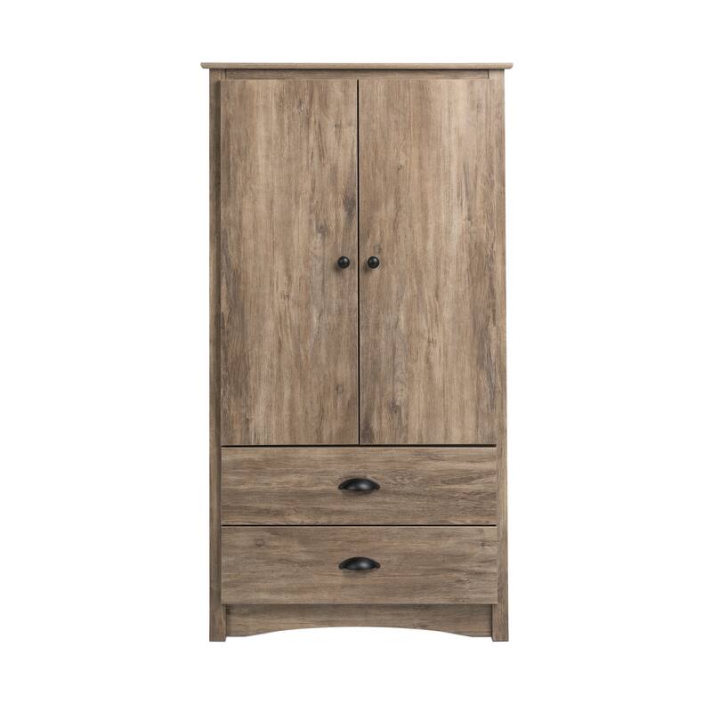 Porch & Den Commerce Black 2-drawer Armoire - 31.5" W x 58.75" H x 22" D