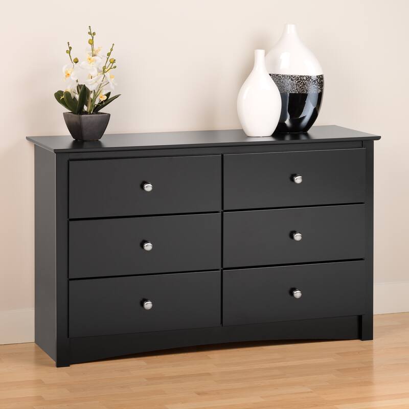 Porch & Den Commerce Black 6-drawer Condo-sized Dresser - Black