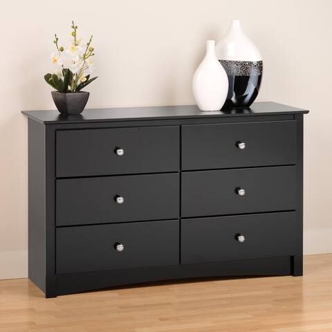 Porch & Den Commerce Black 6-drawer Condo-sized Dresser