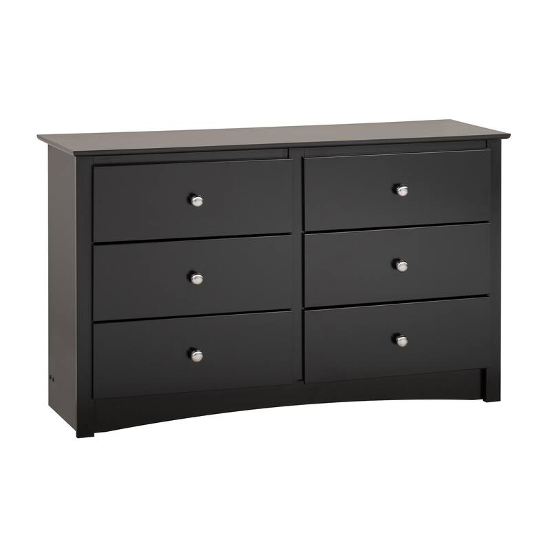 Porch & Den Commerce Black 6-drawer Condo-sized Dresser