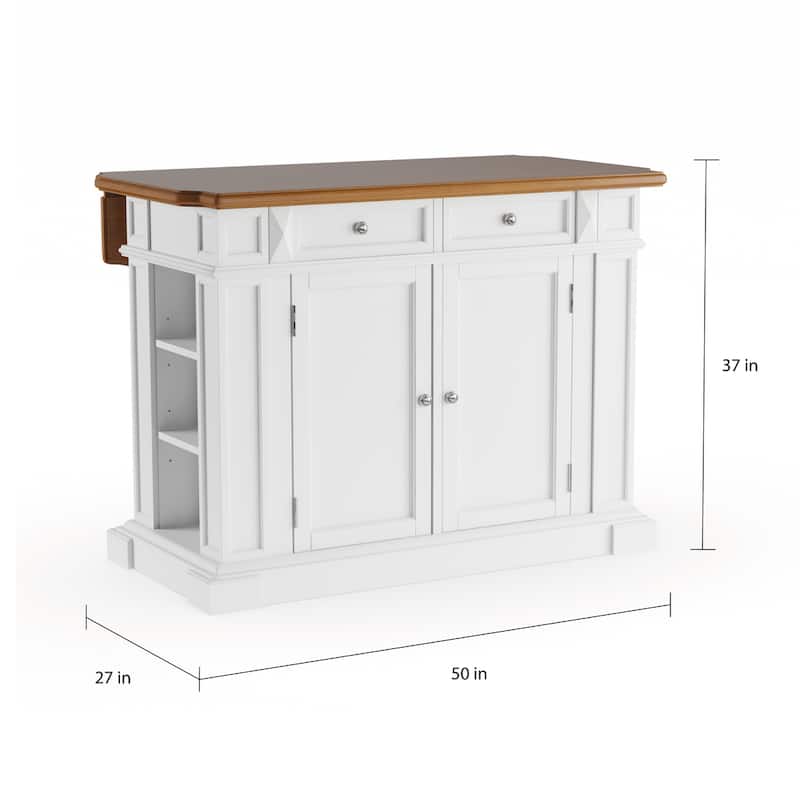 Copper Grove Cannington White Distressed Oak Kitchen Island