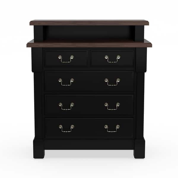 Shop The Aspen Collection Rustic Cherry And Black Media Chest By