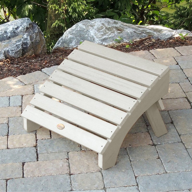 Eco-Friendly Synthetic Wood Folding Ottoman - Whitewash