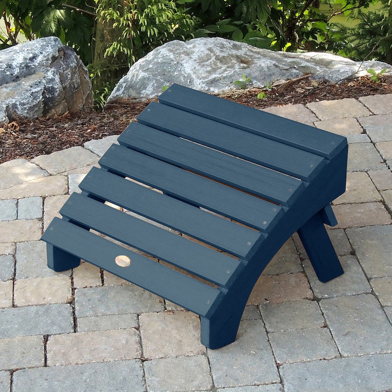 Eco-Friendly Synthetic Wood Folding Ottoman - Nantucket Blue
