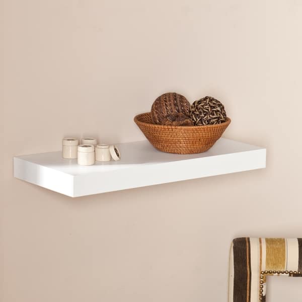 Porch Den Hi Line 24 Inch White Floating Shelf Overstock 20882429