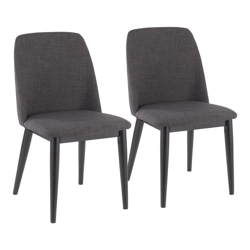 Carson Carrington Hundested Mid-Century Modern Wood Dining Chairs - Charcoal