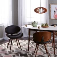 Corvus Madonna Mid-Century Walnut and Black Finish Accent Chair