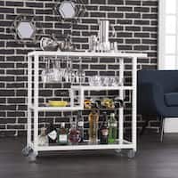 Carbon Loft Glenn White Metal Bar Cart