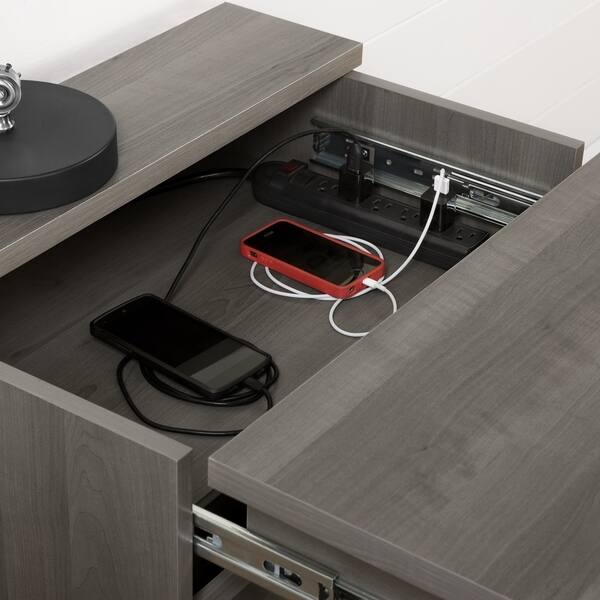 Shop Versa 2 Drawer Nightstand W Charging Station By South Shore Overstock 20882642