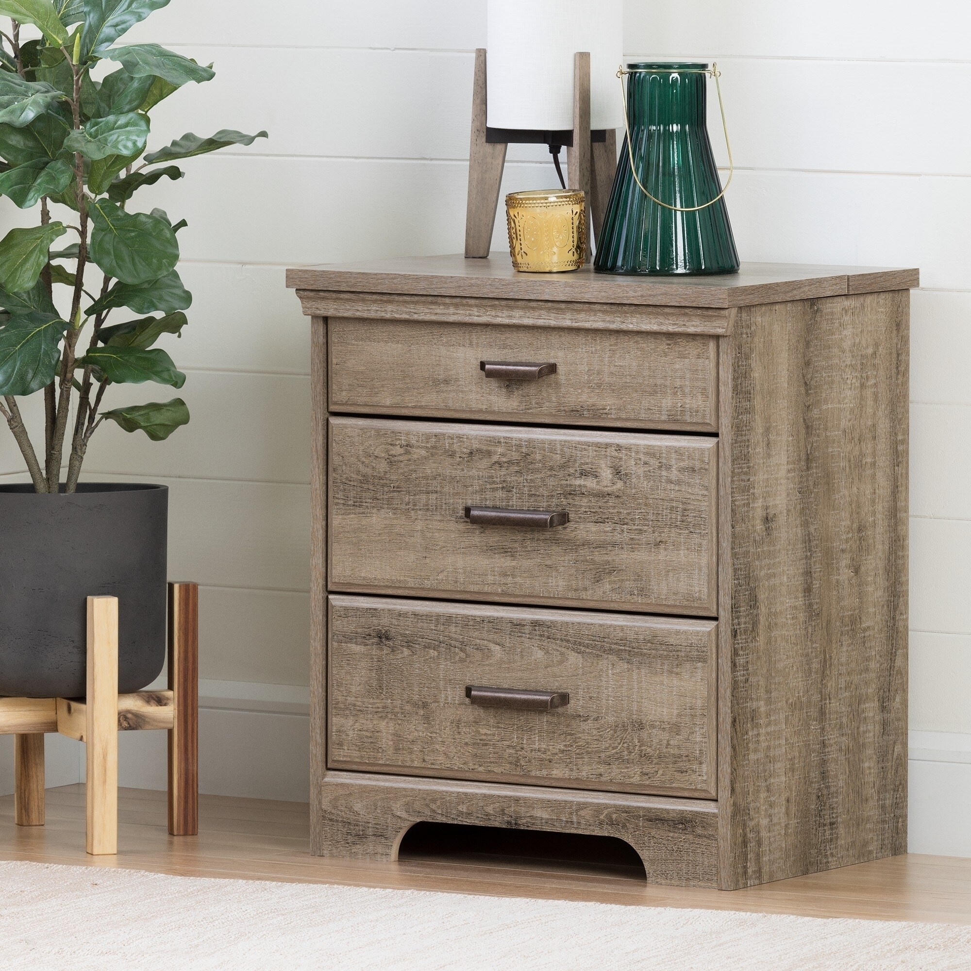 Versa Nightstand With Charging Station Drawers By South Versa Nightstand With Charging Station