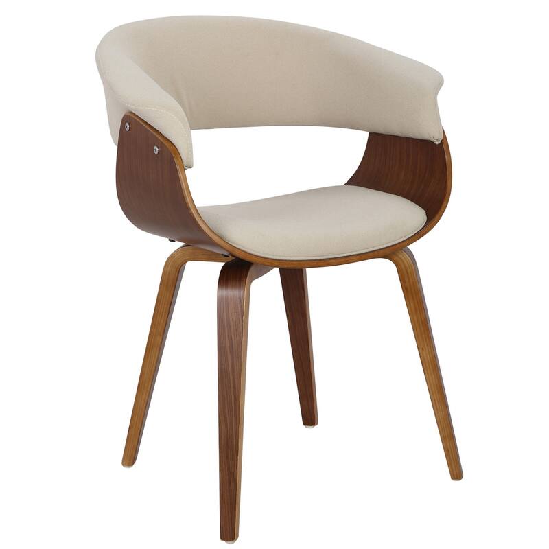 Carson Carrington Samantha Mid-century Modern Chair - Cream Fabric/Walnut