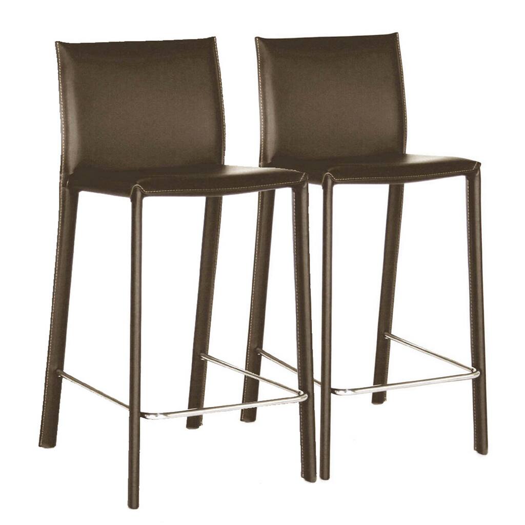 Modern Faux Leather 30" Bar Stool by Baxton Studio