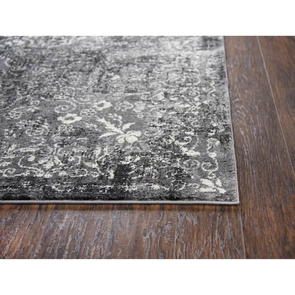 Alora Decor Swagger Black, Grey, and Ivory Persian-style Medallion Rug